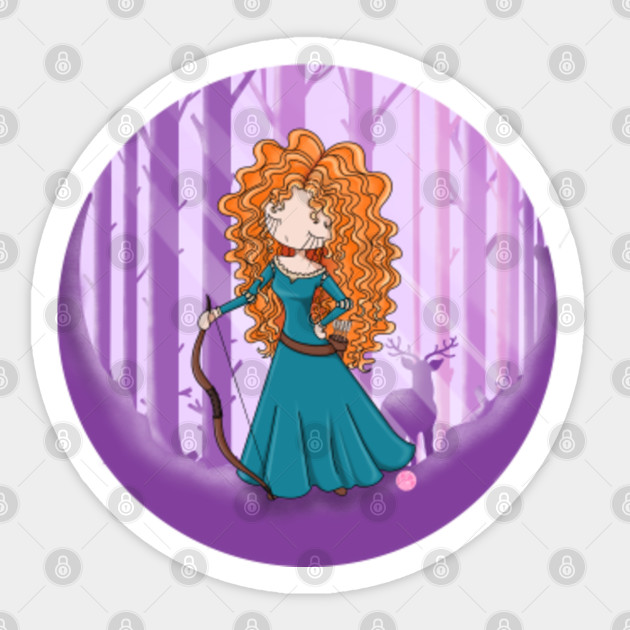 Merida Doodle Girl Disney Princess Sticker Teepublic