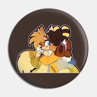 Gay Fox and Honey Bee Furries Pin