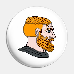 Chad Face Pixel Art Pin