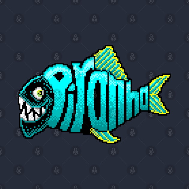 Piranha 8 Bit Art by 8 Fists of Tees