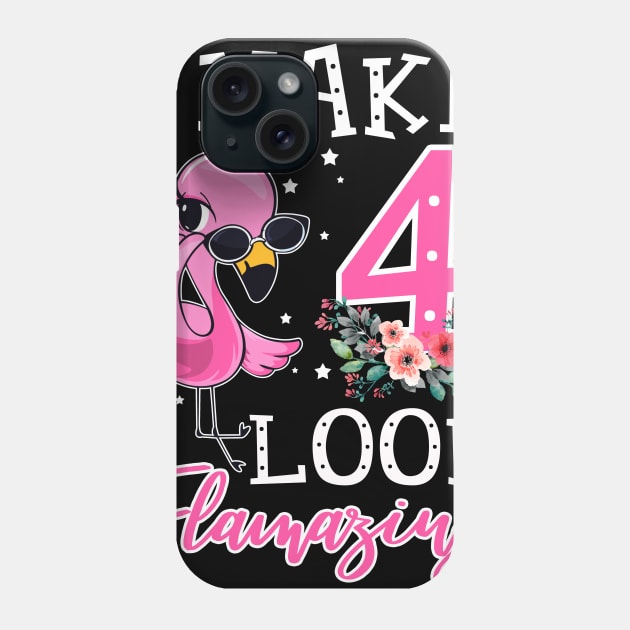 Kids I Make 4 Look Flamazing Flamingo Birthday Phone Case by Bensonn