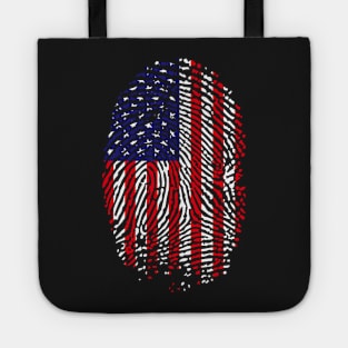 AMERICAN FLAG FINGER PRINT PATRIOTIC Tote