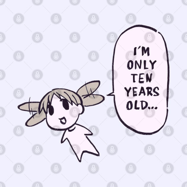 I draw pink pastel flying chiyo chan saying i'm only ten years old / funny azumanga daioh manga meme by mudwizard