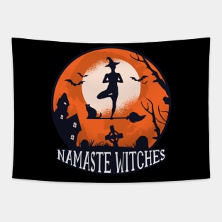 Namaste Witches spooky Halloween Gift for Girls Tapestry