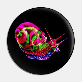 Neon Snail Skull Pin