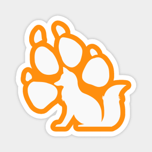 white foxy paw print Magnet