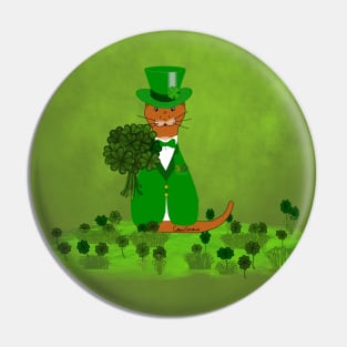 Children's Art Oliver The Otter Picking Shamrocks Pin