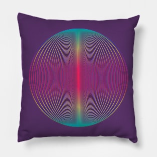 Gradient line art of circle rainbow Pillow