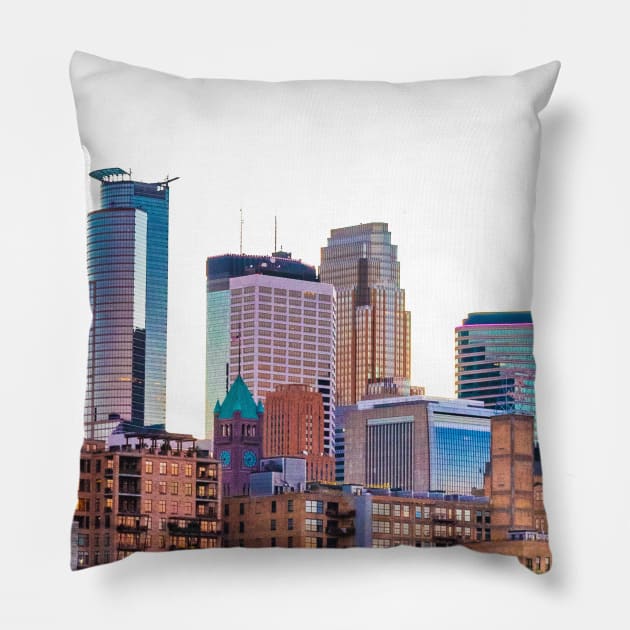 Minneapolis Minnesota Skyline Pillow by tonylonder