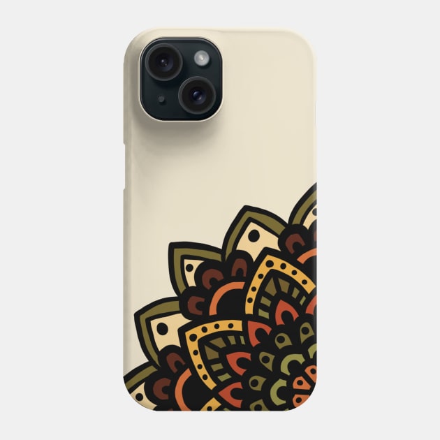 Brown and Green Mandala Phone Case by bokunoyume