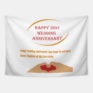 happy 50st wedding anniversary Tapestry