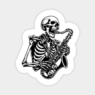 skeleton plays saxophone Magnet