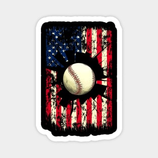 Patriotic Baseball 4th Of July Men USA American Flag Boys Mens Magnet