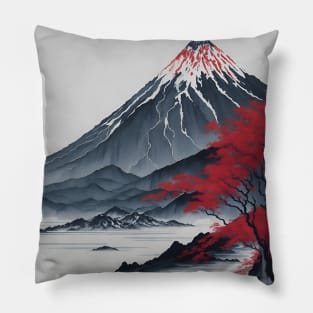 Serene Mount Fuji Sunset - Peaceful River Scenery Pillow