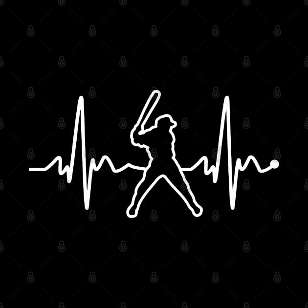 Fastpitch Softball EKG Heartrate Heartbeat Line softball hitter by TeeCreations