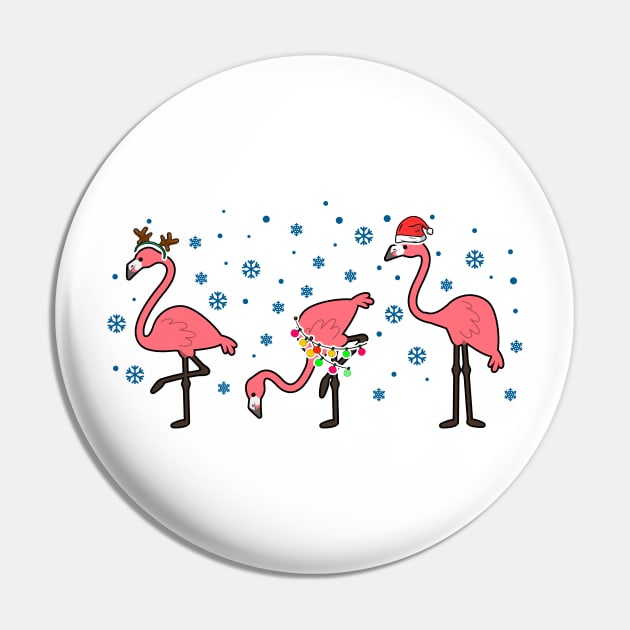 Funny Christmas Men Kids Women Flamingo Ugly Christmas Pin by KsuAnn