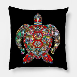 colorful turtle art Pillow