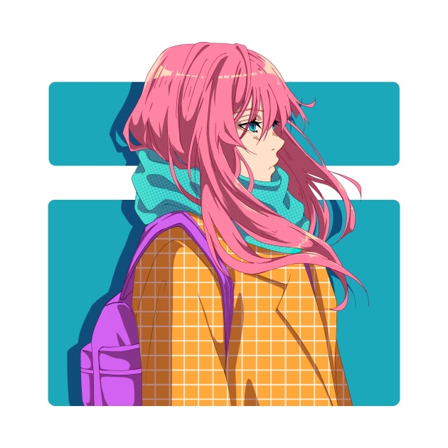 Kawaii anime girl with pink hair by AnGo