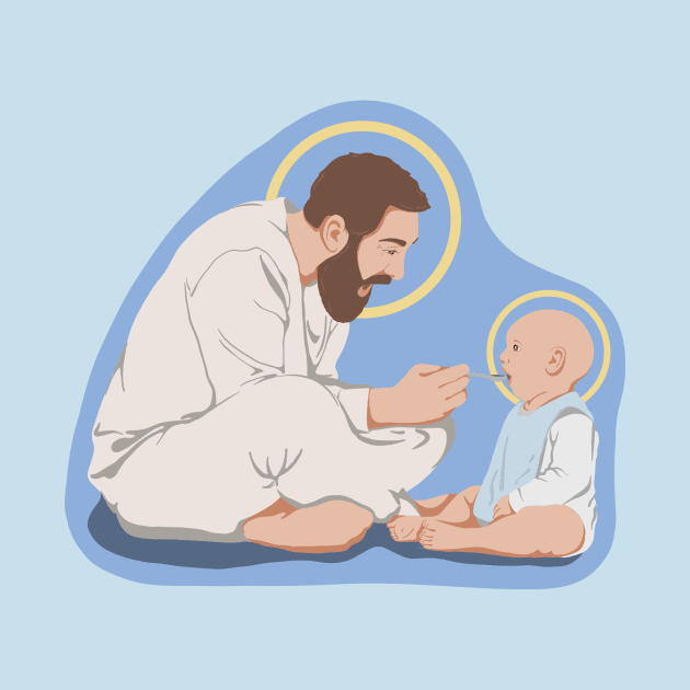 St. Joseph and Baby Jesus by mfrancescon13