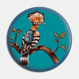 a stylized hoopoe bird Pin