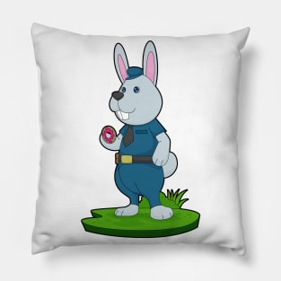 Rabbit Cop Donut Police Pillow