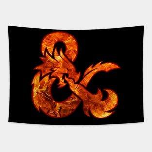 Fire Logo Funny Dungeons And Dragons DND D20 Lover Tapestry