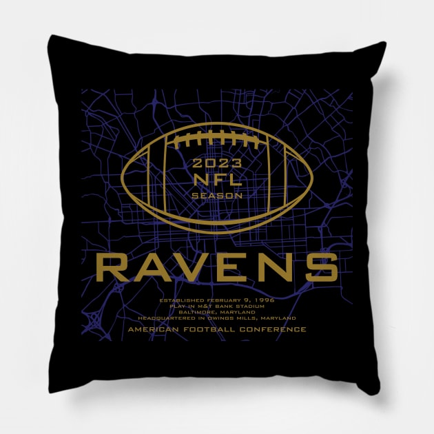 RAVENS / 2023 Pillow by Nagorniak