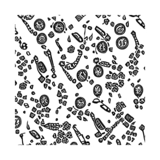 Awesome Cool Random Black and White Cell Pattern T-Shirt