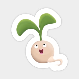 Cute happy seed sprout cartoon illustration Magnet