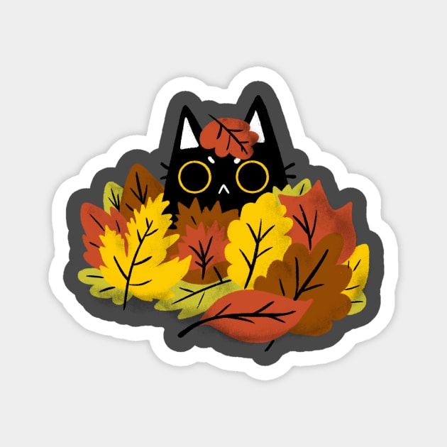 Cats in Leaves Magnet by TaylorRoss1