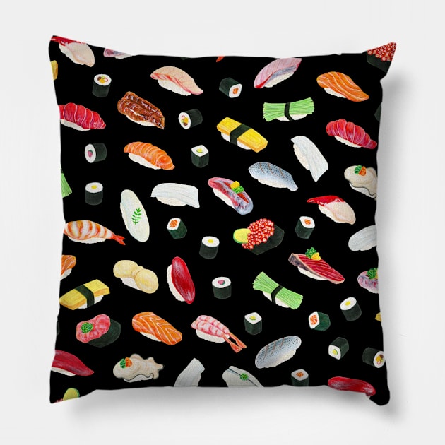 Sushi - Kuro Pillow by Sushi Graphic