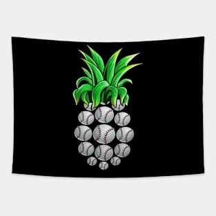 Pineapple Baseball Hawaiian Aloha Beach Tapestry