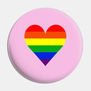 Rainbow colored heart Pin