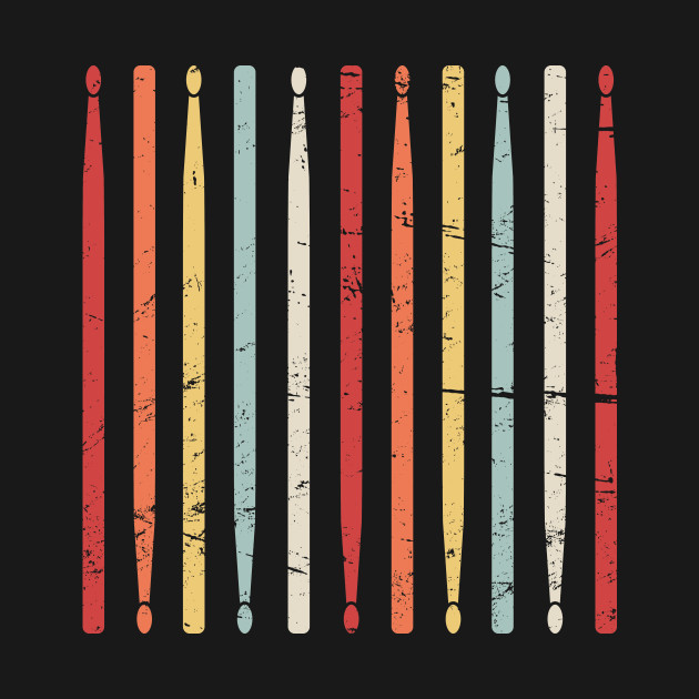 Retro Drum Sticks Marching Band Percussion Percussion TShirt