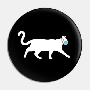 Cat in Mask - white Pin