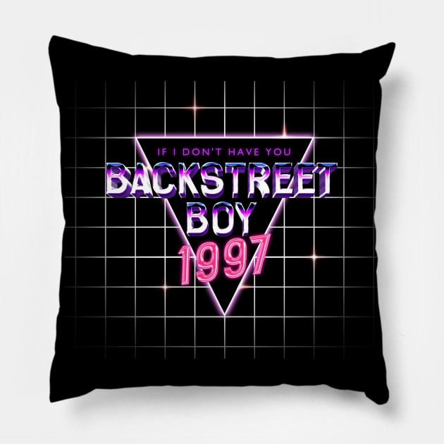 1997 backstreetboys - retro triangle grid Pillow by goksisis