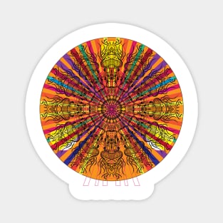 Colorful Magic Mushroom Mandala Magnet