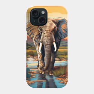 Elephant in the savanna Phone Case