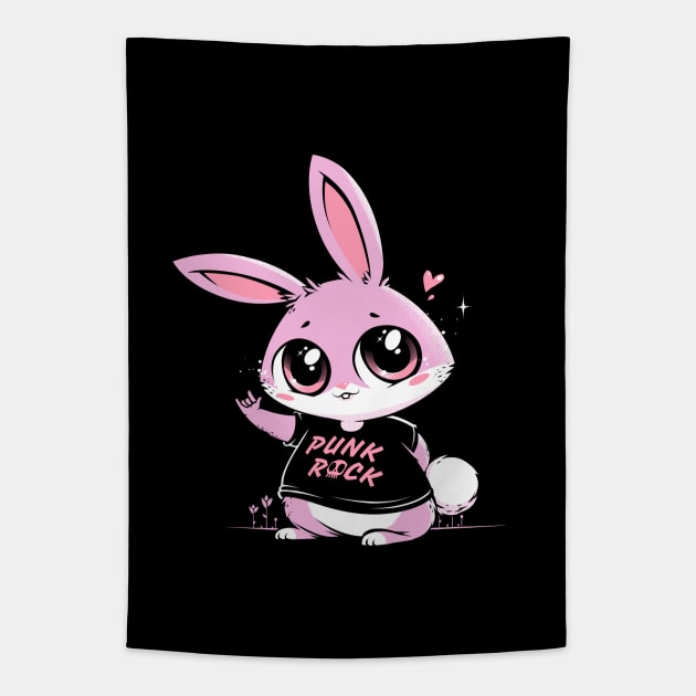 Punk Rock Bunny Tapestry by Tobe_Fonseca