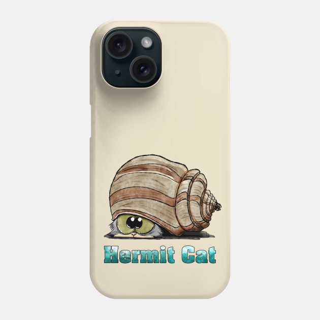 Hermit Cat Phone Case by plane_yogurt