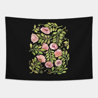 Pink Watercolor Poppies Tapestry