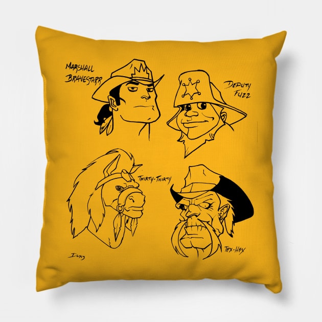 Bravestarr Sketchdraw Pillow by AFTERxesH