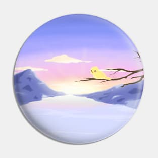 Dawn and a bird Pin