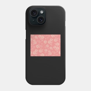 The cute flower pattern in light yellow and peach pink fresh spring colours Phone Case