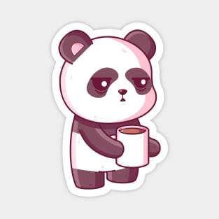 Cute panda drinking coffee Magnet