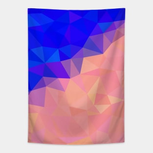 Blue, Pink and Peach Abstract Geometric Design Tapestry