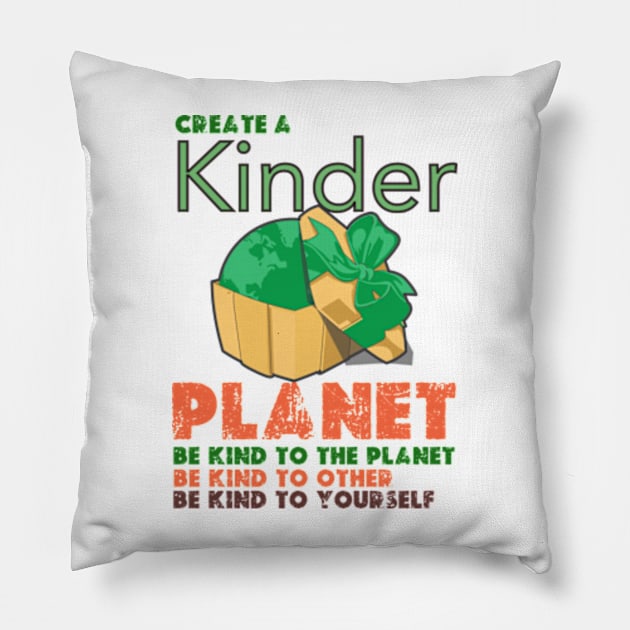 Create A Kinder Planet Earth day 2024  gift april 22 Rainbow Pillow by graphicaesthetic ✅