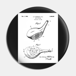 Golfing Driver Patent - Golfer Golf Coach Art - White Pin