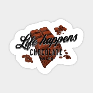 Life Happens Chocolate Helps Vintage Magnet