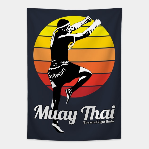 Muay Thai Boran Kickboxing Born to Fight Tapestry by KewaleeTee